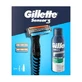Набір Gillette: бритва Sensor3 + Series, заспокійлива піна для гоління з алое, 75 мл