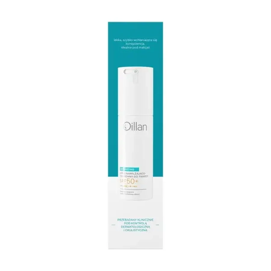 Oillan Hydrating, зволожуючий крем для обличчя SPF50+ для сухої та чутливої шкіри, 50 мл: ціни та характеристики