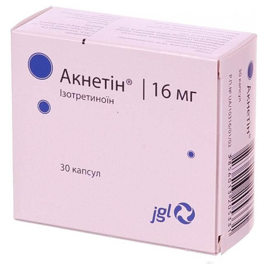 Акнетін капс. 16 мг блістер №30: ціни та характеристики