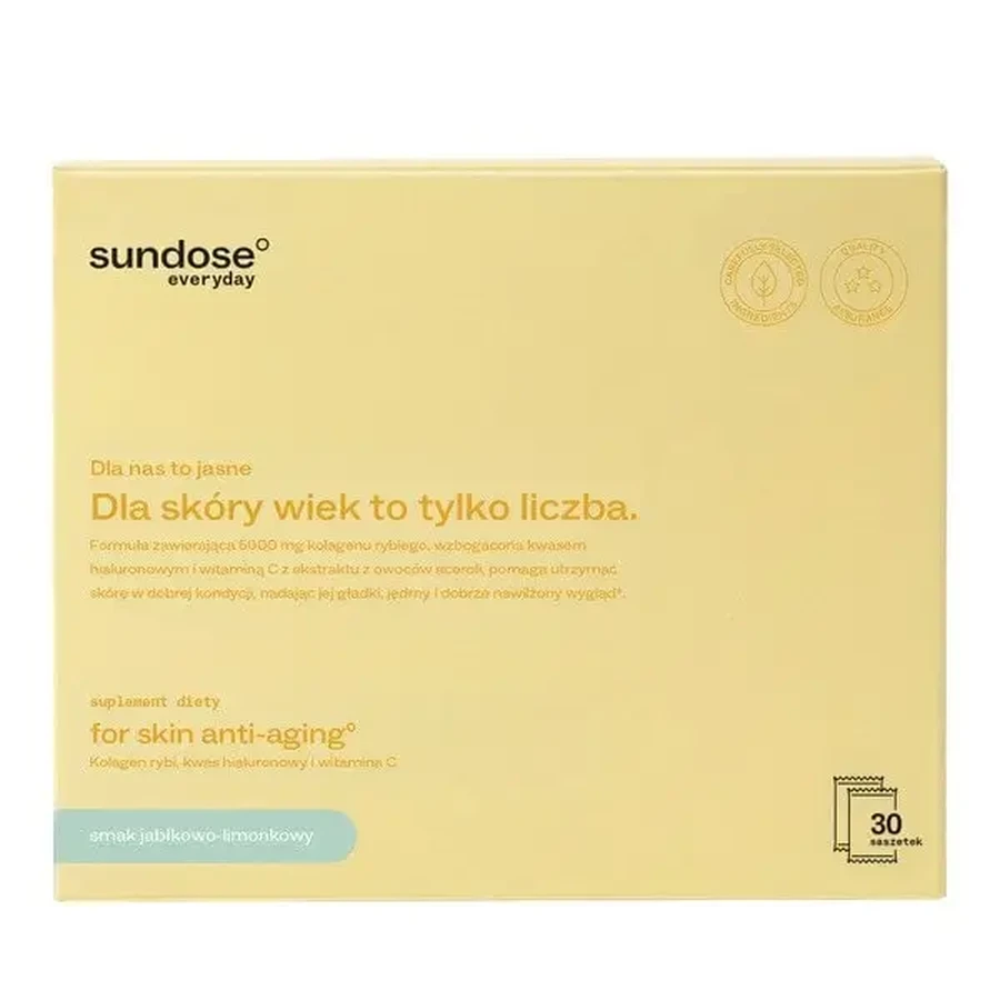 Sundose Everyday For Skin Anti-Aging, пакетики с порошком, вкус яблоко-лайм, 30 шт.: цены и характеристики