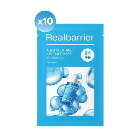 Real Barrier Aqua, успокаивающая маска-ампула, 10 × 28 мл: цены и характеристики
