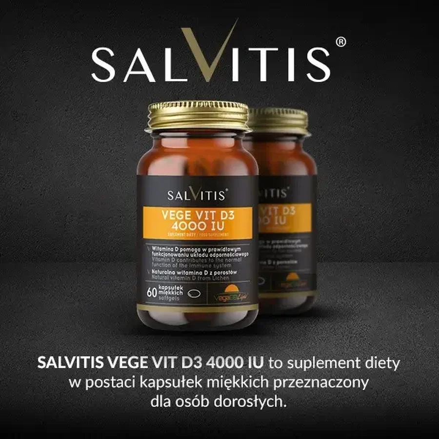 Salvitis Vege Vit D3 4000 МО, м'які капсули, 60 шт.: ціни та характеристики