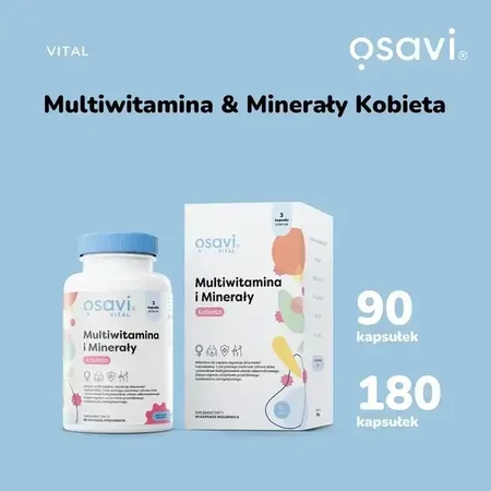 Osavi «Мультивітаміни та мінерали для жінок», тверді капсули, 180 шт.: ціни та характеристики