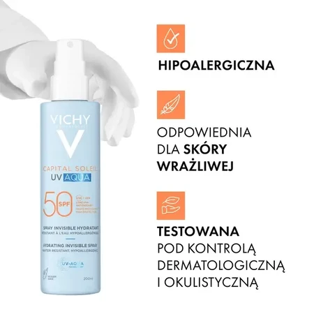 Vichy Capital Soleil UV-Aqua, защитный спрей SPF50 для лица и тела, 200 мл: цены и характеристики
