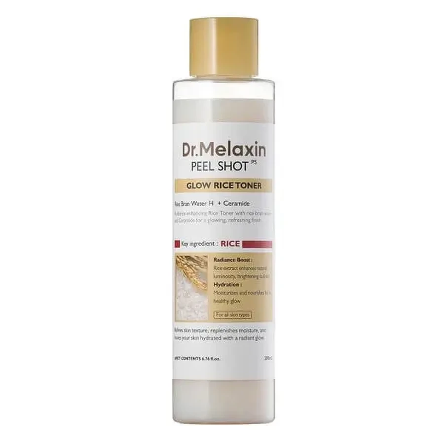 Dr.Melaxin Peel Shot Glow White Rice Toner, осветляющий тоник с экстрактом белого риса, 200 мл: цены и характеристики