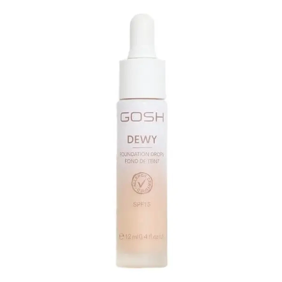 Gosh Dewy Foundation Drops, тональний крем-краплі з ефектом сяйва, SPF 15, 004 Fair, 12 мл: ціни та характеристики