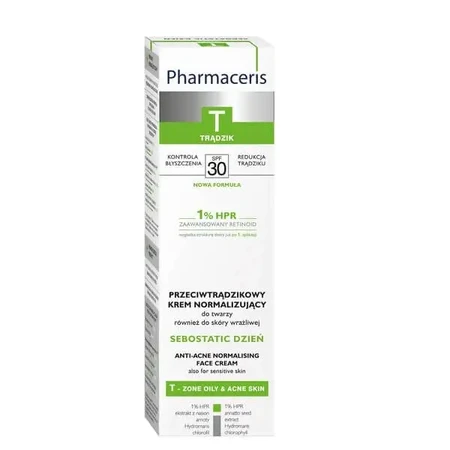 Pharmaceris T Sebostatic Day, противугровий нормалізуючий крем, SPF 30, 40 мл: ціни та характеристики
