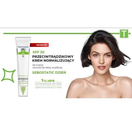 Pharmaceris T Sebostatic Day, противугровий нормалізуючий крем, SPF 30, 40 мл: ціни та характеристики