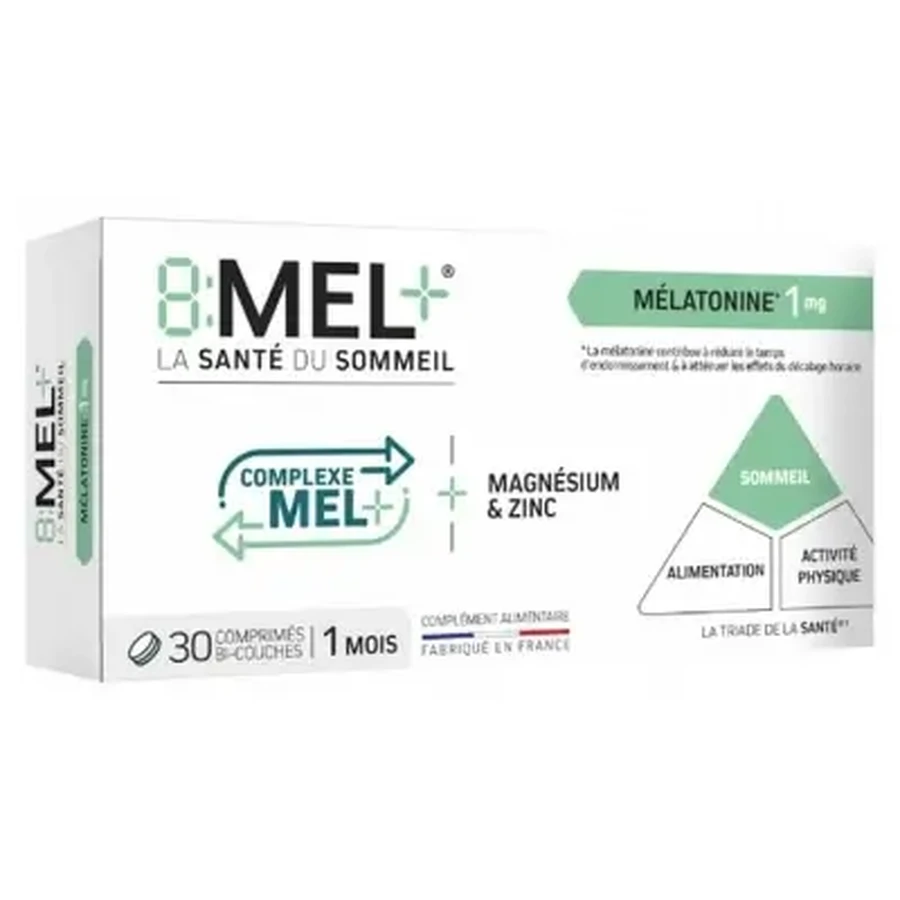 8Mel+ Мелатонін 1 мг, 30 двошарових таблеток: ціни та характеристики