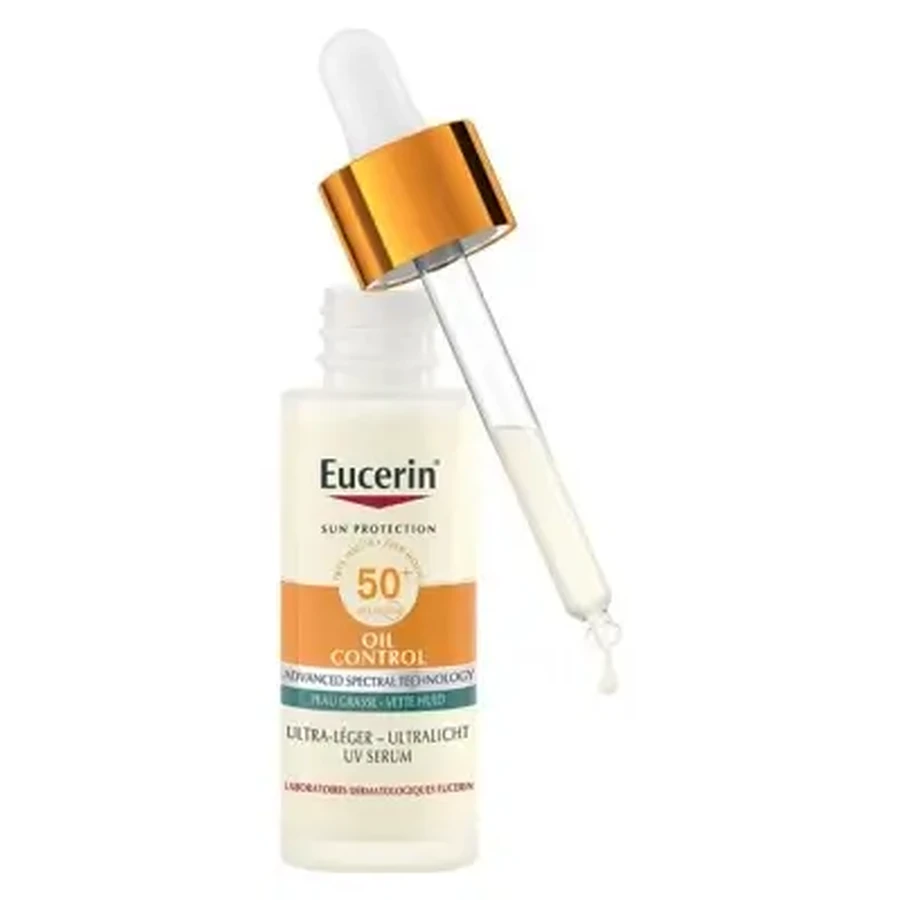 Eucerin Ультралегкая сыворотка с солнцезащитным фильтром и матирующим эффектом SPF 50+ 30 мл: цены и характеристики