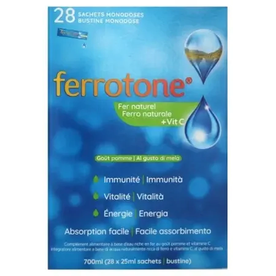 Ferrotone «Натуральное железо» + витамин С, 28 пакетиков: цены и характеристики
