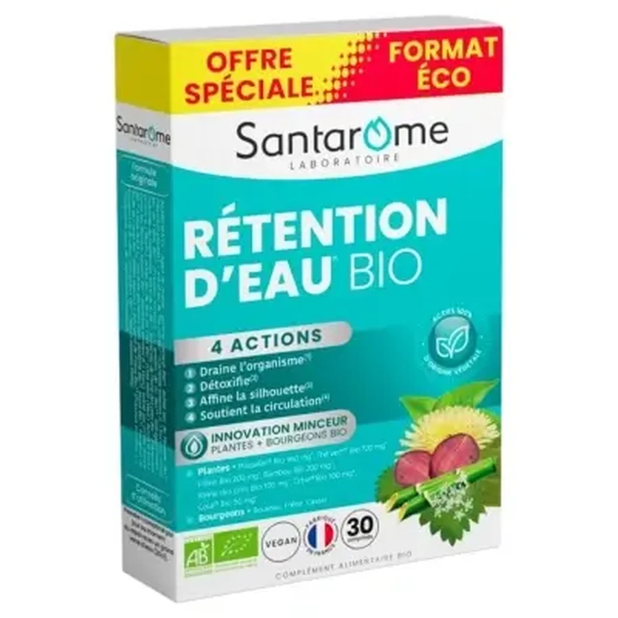 Santarome Organic Water Retention, 30 таблеток — Спеціальна пропозиція: ціни та характеристики