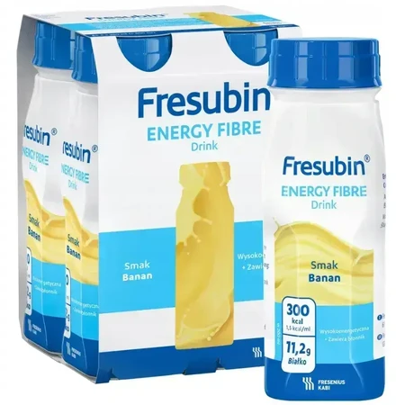 Fresubin Energy Fibre — енергетичний напій із банановим смаком, 16 × 200 мл, Fresenius Kabi: ціни та характеристики