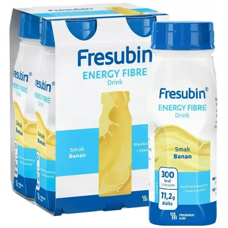 Fresubin Energy Fibre — енергетичний напій із банановим смаком, 16 × 200 мл, Fresenius Kabi: ціни та характеристики