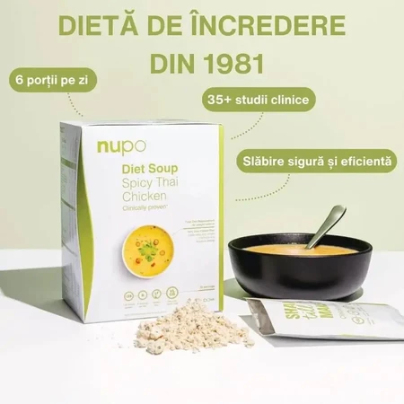 Острый тайский куриный суп Diet Soup, 12 пакетиков по 32 г, Nupo: цены и характеристики