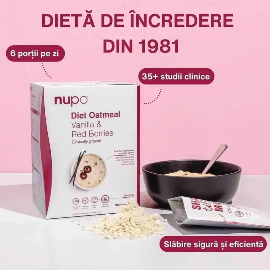 Овсянка с ягодами и ванилью Diet Oatmeal, 12 пакетиков по 32 г, Nupo: цены и характеристики