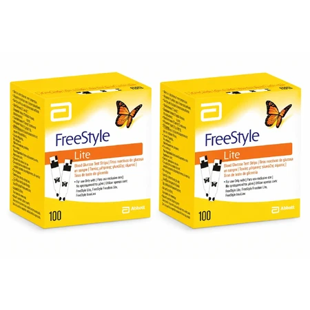 Тест-полоски для определения уровня глюкозы FreeStyle Lite, 2 × 100 шт.: цены и характеристики