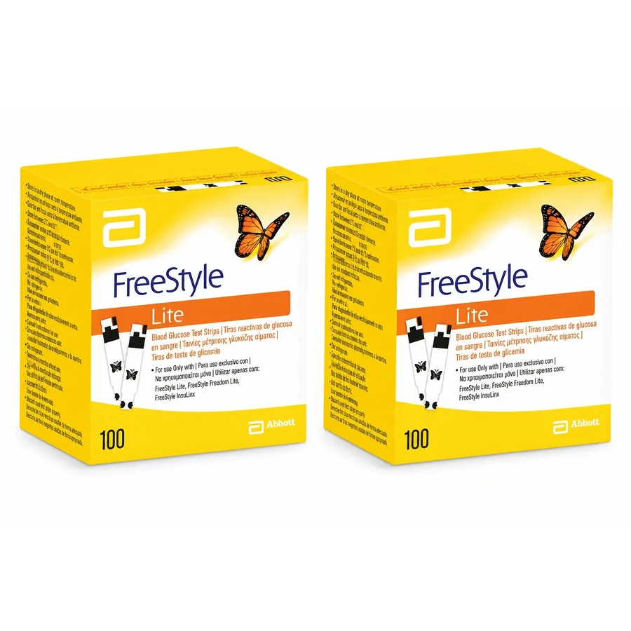 Тест-полоски для определения уровня глюкозы FreeStyle Lite, 2 × 100 шт.: цены и характеристики