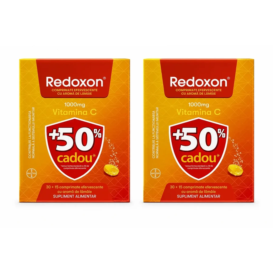 Redoxon с витамином С, 1000 мг, 2 х 45 шипучих таблеток, лимон, Bayer: цены и характеристики