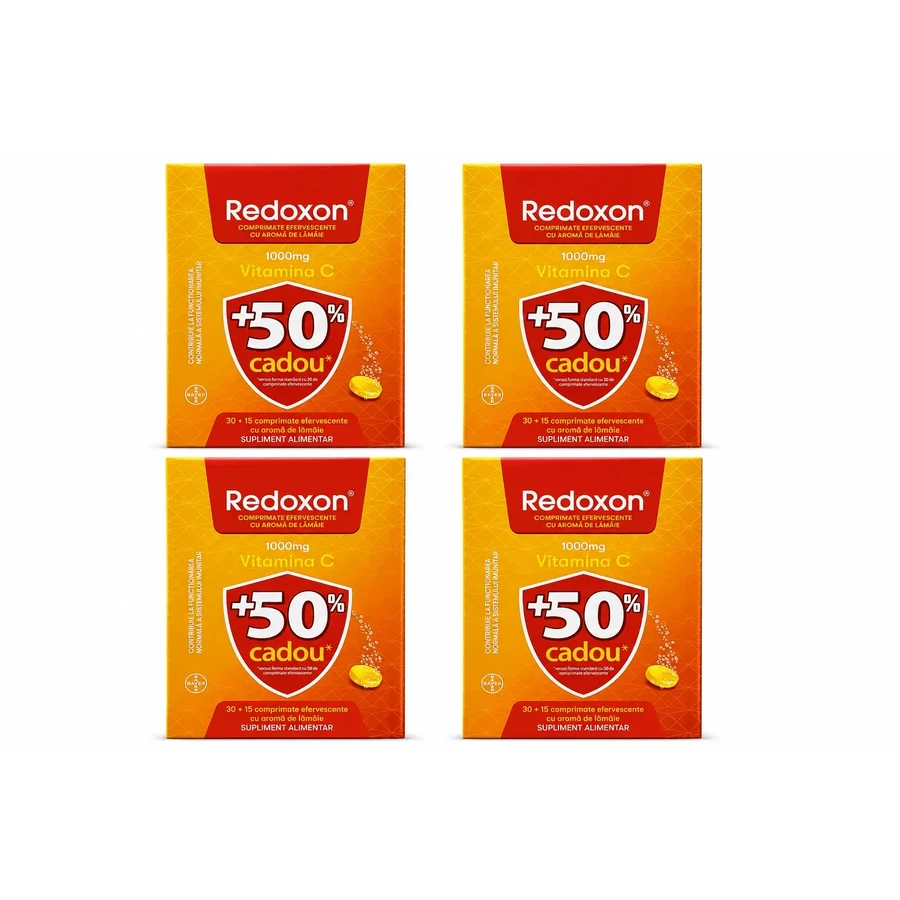 Redoxon с витамином С, 1000 мг, 4 х 45 шипучих таблеток, лимонный вкус, Bayer: цены и характеристики