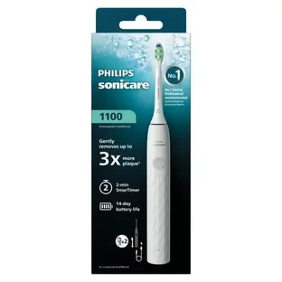 Электрическая зубная щетка Philips Sonicare 1100, белая, HX3902/01, 1 щетка + 2 сменные насадки, Philips