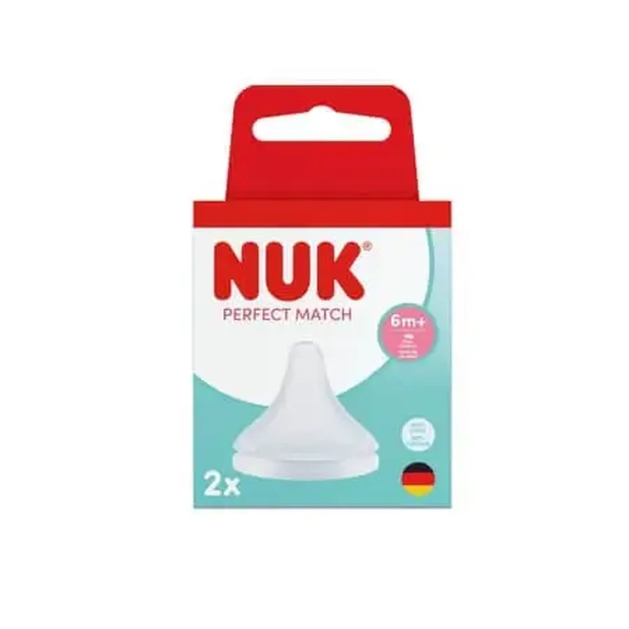Набір силіконових сосок Flux Control Perfect Match, від 6 місяців, 2 шт., NUK: ціни та характеристики