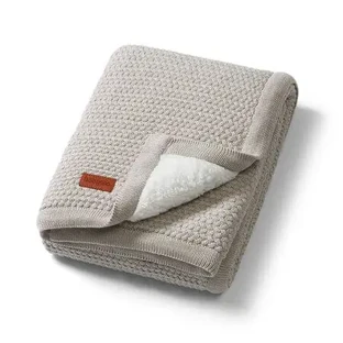 Дитяча ковдра з бавовни з флісовою підкладкою, 75 × 100 см, сіра, Babybio