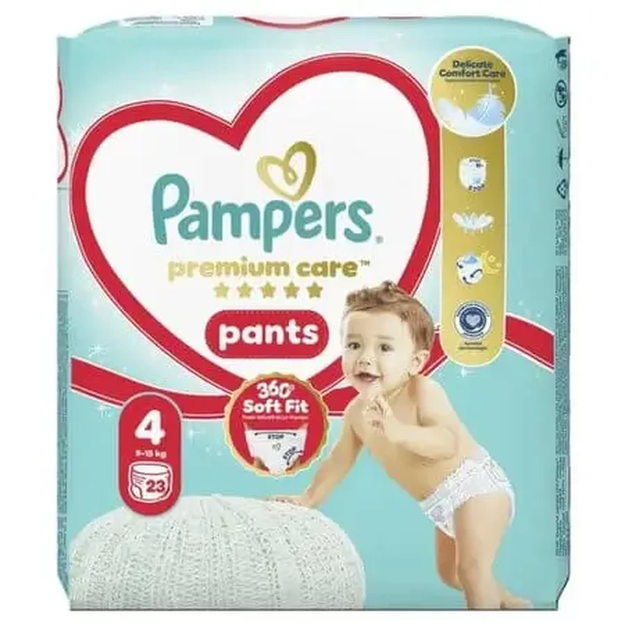 Підгузки-трусики Pampers Baby-dry Premium Care, № 4, 9–15 кг, 23 шт., Pampers: ціни та характеристики