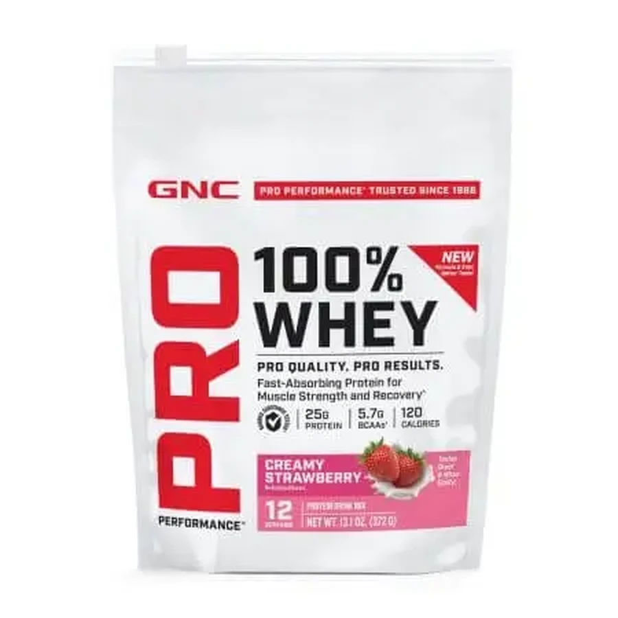 Сывороточный протеин со вкусом клубники Pro Performance, 372 г, Gnc: цены и характеристики