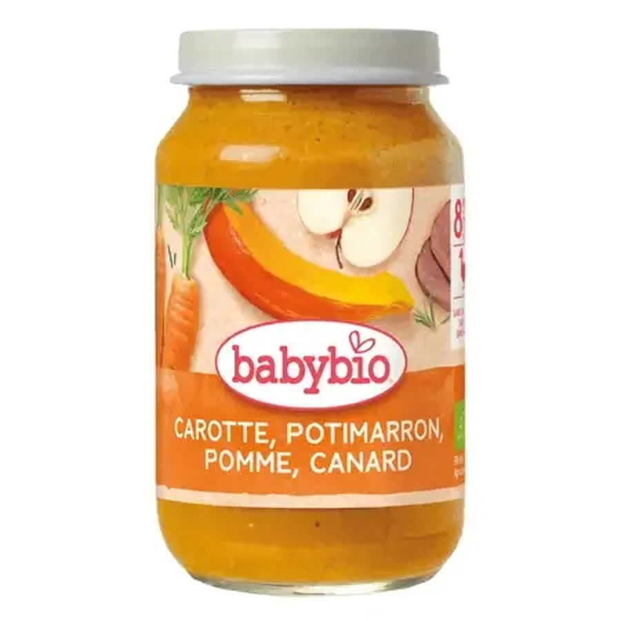 Пюре з моркви, гарбуза, яблука та качиного м’яса, 200 г, Babybio: ціни та характеристики