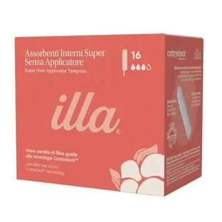 Внутренние тампоны из органического хлопка, Super, 16 штук, Illa