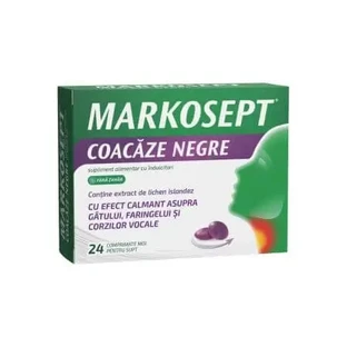 Markosept, Чорна смородина, 24 м’які таблетки, Fiterman Pharma