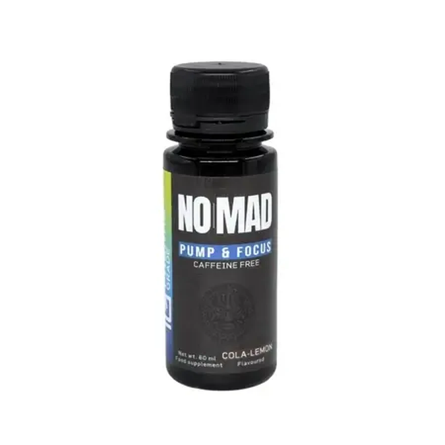 Пре-тренувальний напій без кофеїну No Mad Pump & Focus Shot, смак «кола-лимон», 60 мл, фармацевтичної якості: ціни та характеристики
