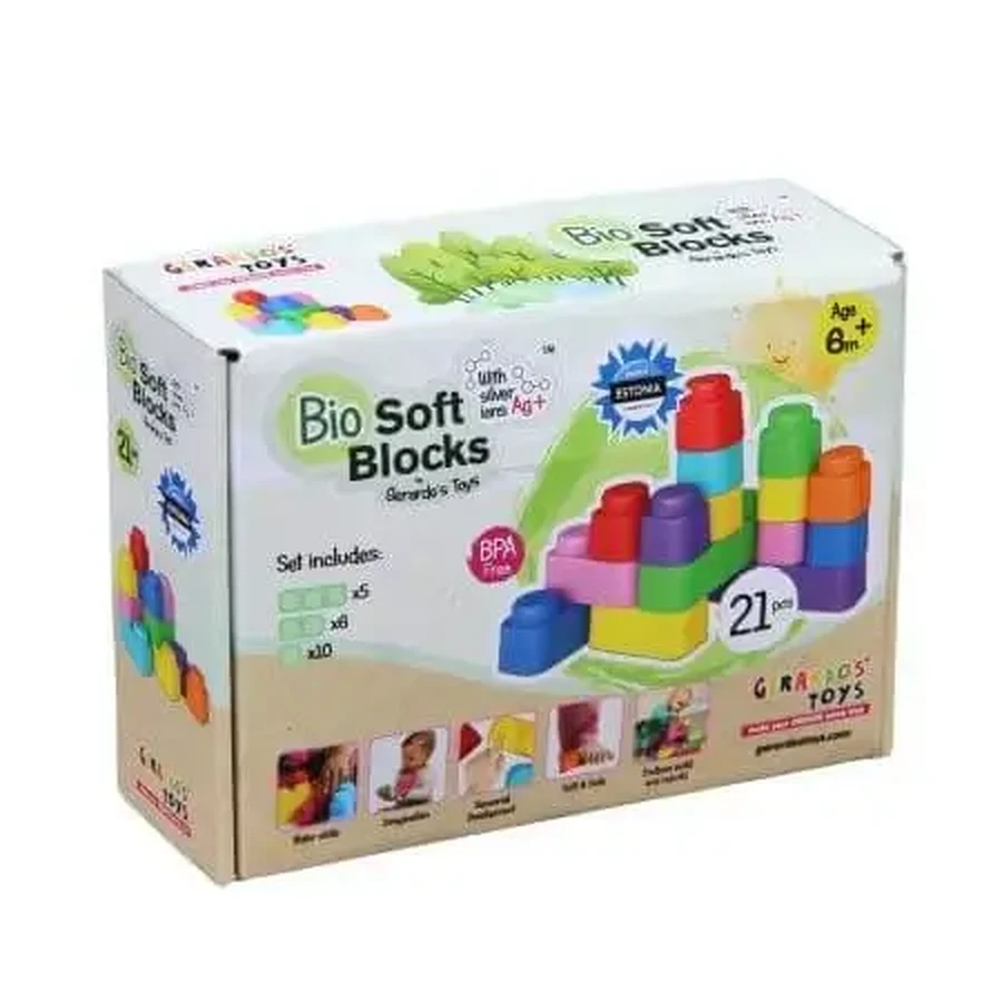 Набір м'яких кубиків на коліщатках Soft Blocks, від 6 місяців, 21 елемент, Gerardo's Toys: ціни та характеристики