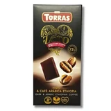 Тёмный шоколад с содержанием какао 72% и кофе сорта арабика, 100 г, Torras