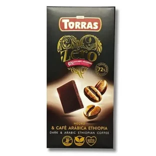 Тёмный шоколад с содержанием какао 72% и кофе сорта арабика, 100 г, Torras