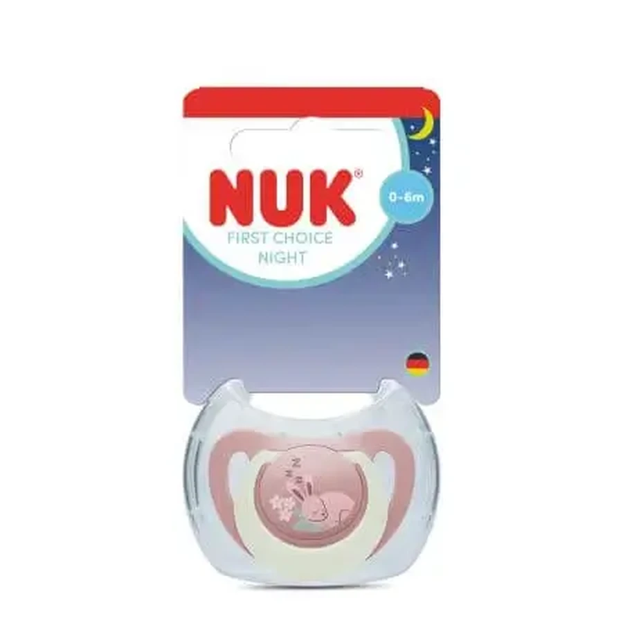 Слюнявчик First Choice Night, рожевий, з кроликом, 0–6 місяців, 1 шт., Nuk: ціни та характеристики