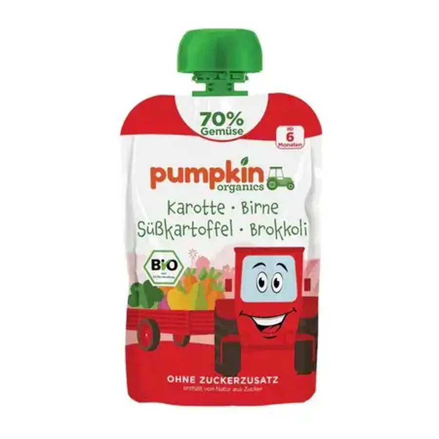 Пюре з моркви, груші, батату та броколі, від 6 місяців, 100 г, Pumpkin Organics: ціни та характеристики