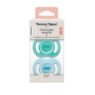 Ортодонтические соски UltraLight, синие/зеленые, 0–6 месяцев, 2 шт., Tommee Tippee