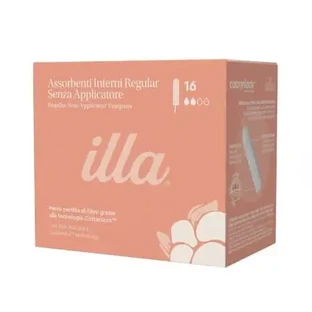 Внутрішні тампони з органічної бавовни, розмір Regular, 16 штук, Illa