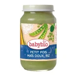 Органическое пюре из гороха, сладкой кукурузы и риса, от 6 месяцев, 200 г, Babybio