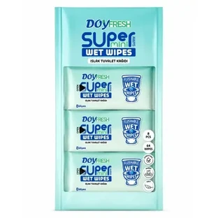 Вологе туалетне папір, Super Mini, 8 упаковок по 8 штук, Doyfresh
