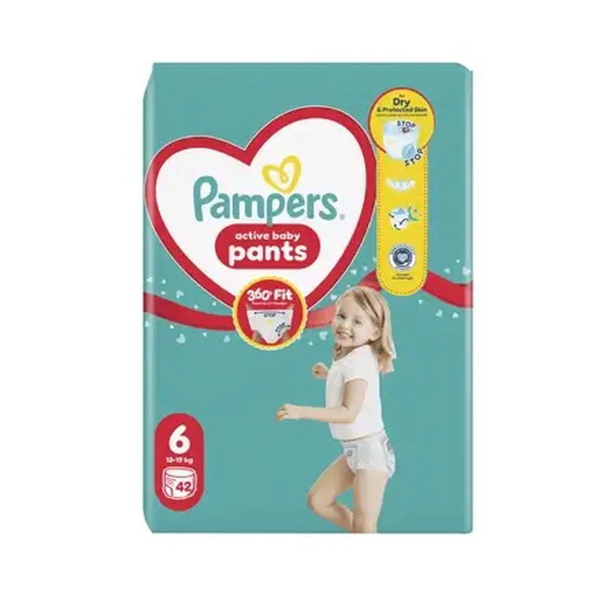 Подгузники-трусики Active Baby Pants, размер 6, 13–19 кг, 42 шт., Pampers: цены и характеристики