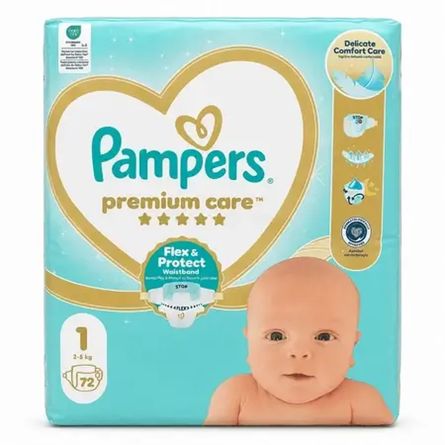 Pampers Premium Care, № 1, 2–5 кг, 72 шт., Pampers: цены и характеристики