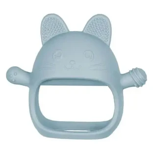 Силіконова іграшка для прорізування зубів, Aqua Blue, рукавичка Kitty, від 3 місяців, Appekids