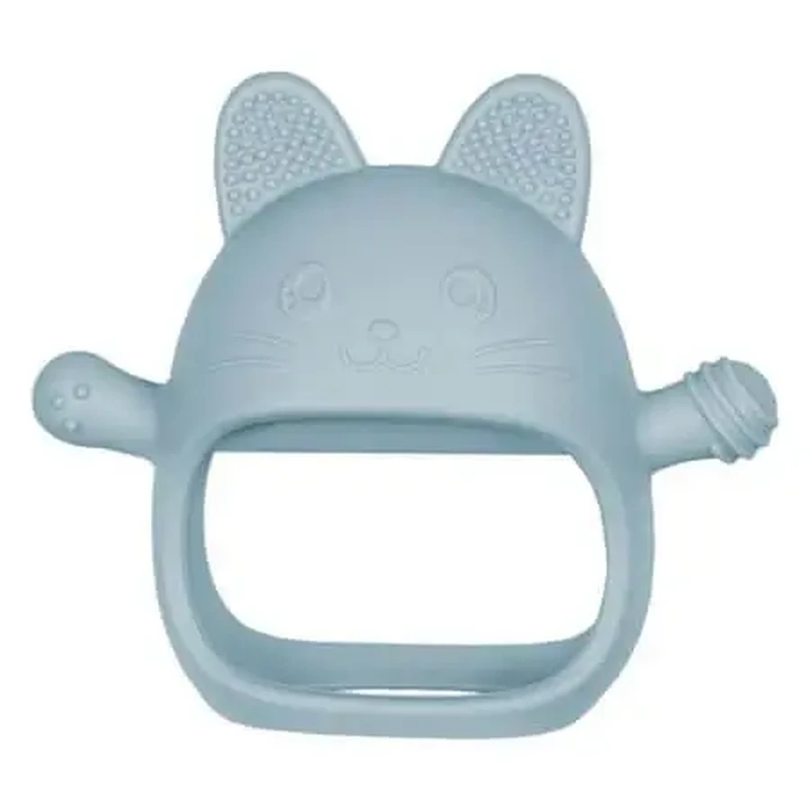 Силіконова іграшка для прорізування зубів, Aqua Blue, рукавичка Kitty, від 3 місяців, Appekids: ціни та характеристики