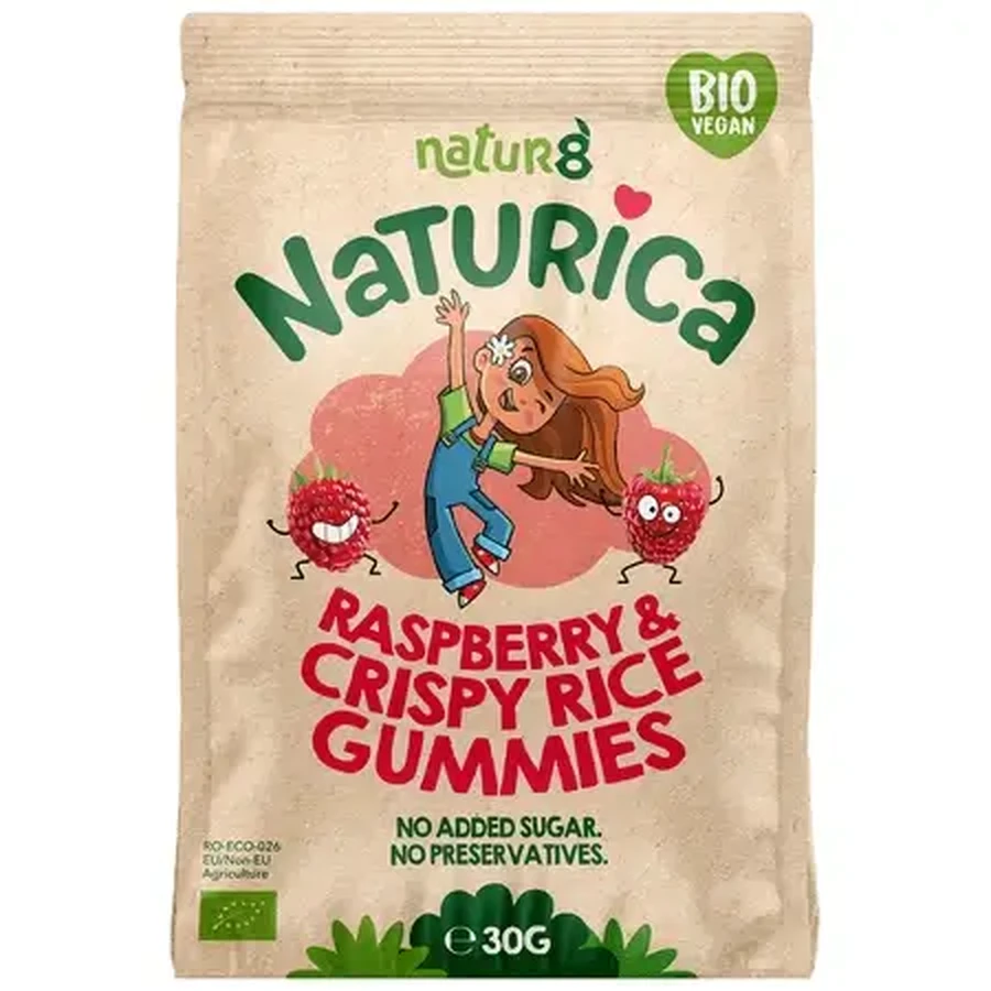Желейні цукерки Bio Fruit Gummies, малина та рис, 30 г, Naturica: ціни та характеристики