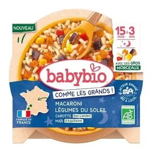 Біо-меню з морквою, кукурудзою та макаронами, 200 г, BabyBio