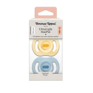 Ортодонтические соски UltraLight, желтый/синий, 0–6 месяцев, 2 шт., Tommee Tippee
