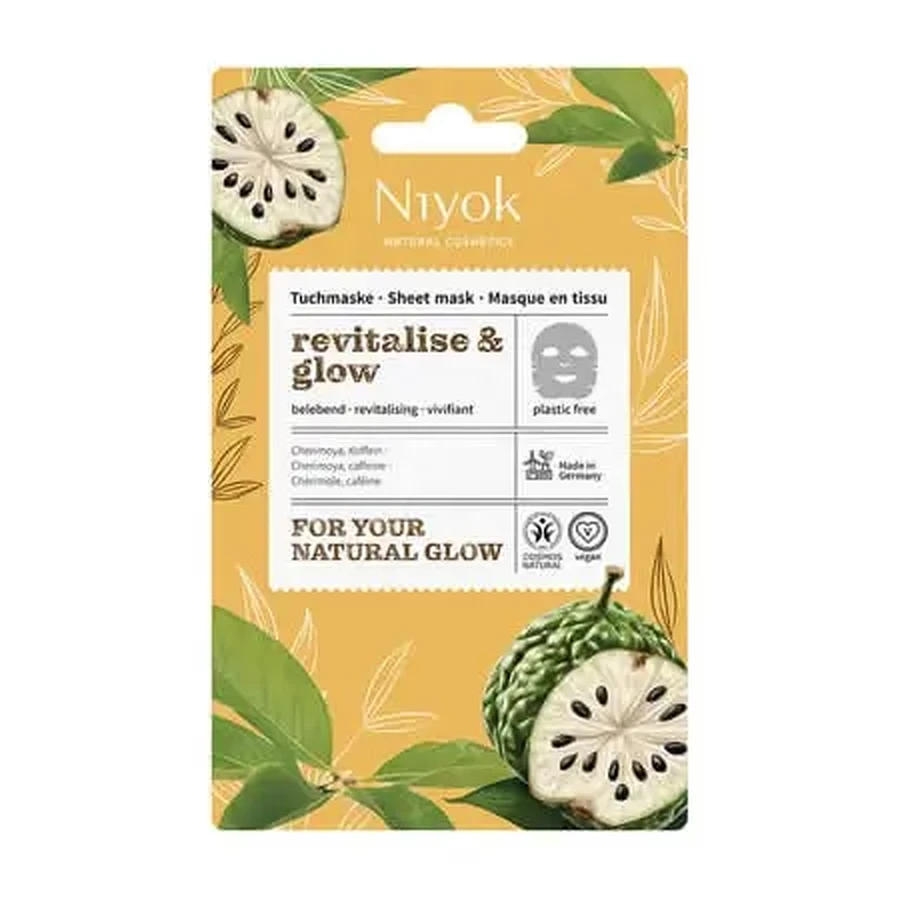 Маска для лица в виде салфетки, Revitalise & Glow, 10 мл, Niyok: цены и характеристики